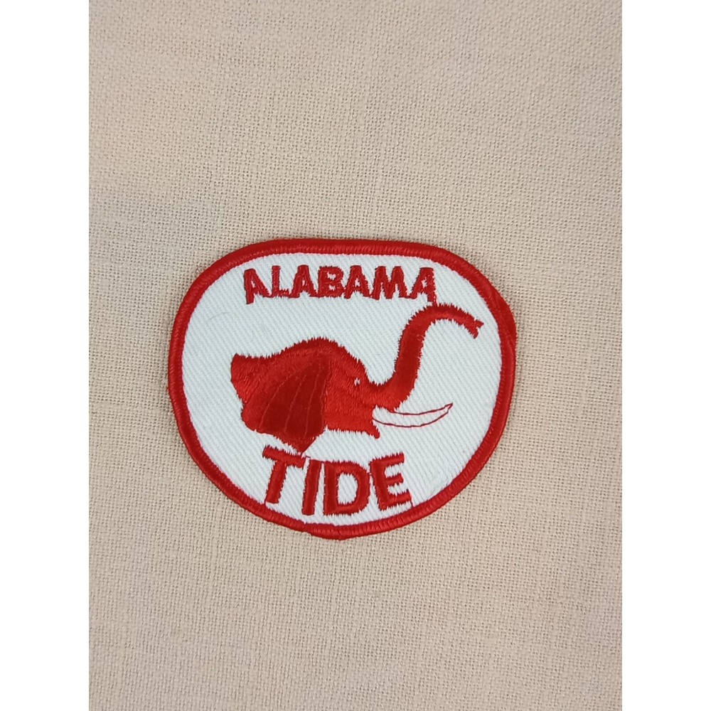 Vtg Alabama Crimson Tide Patch 3.5" Crimson & White Elephant Patch Hat Jacket Et